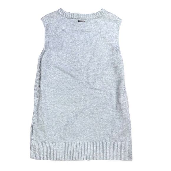 Michael Kors Chain-Neck Sleeveless Sweater Tunic Pearl Heather Gray NWT Size M S - Picture 2 of 11